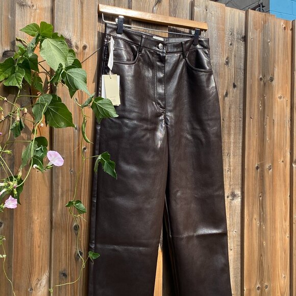Wilfred The Melina High-Waisted Vegan Leather Pants NWT Size 8 - Picture 3 of 13